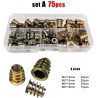 Caja de juego de 75 piezas tuercas para madera m4,m5,m6,m8
