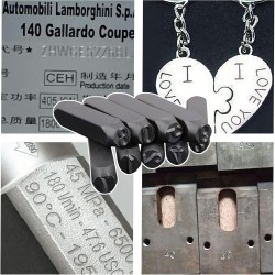Juego de Sellos de Letras y Números 10mm