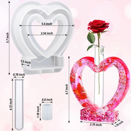 Molde de Silicon en Forma de Corazon/Planta