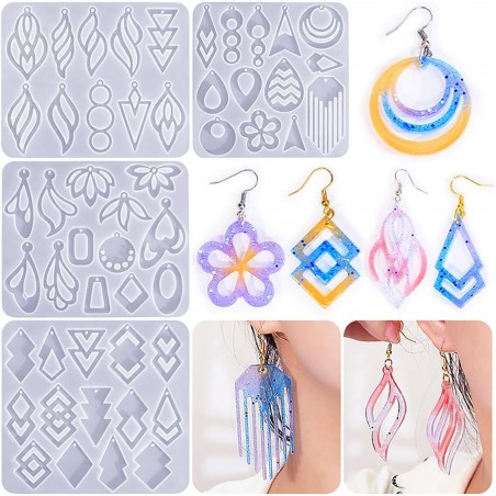 Molde de Silicona para Fabricación de Joyas/Aretes